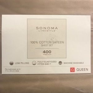 Sonoma Life + Style 100% cotton sateen sheet set